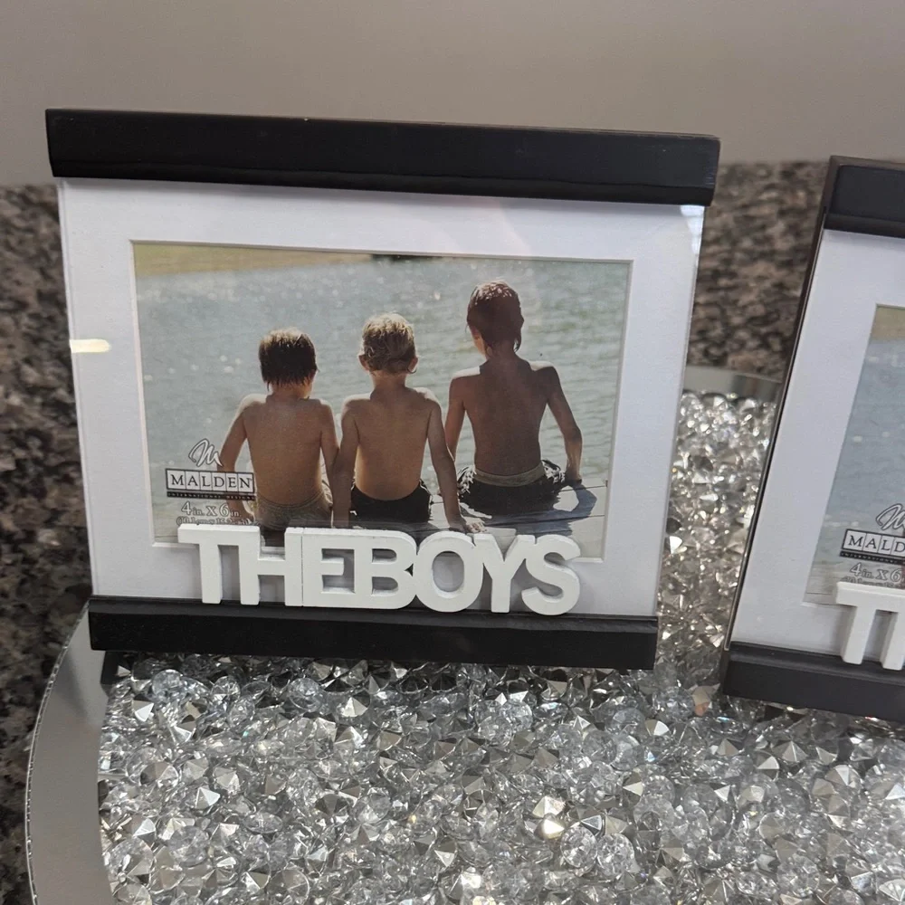 Malden Black and Silver 'The Boys' Photo picture Frame NWT set of 3 - Picture 4 of 7